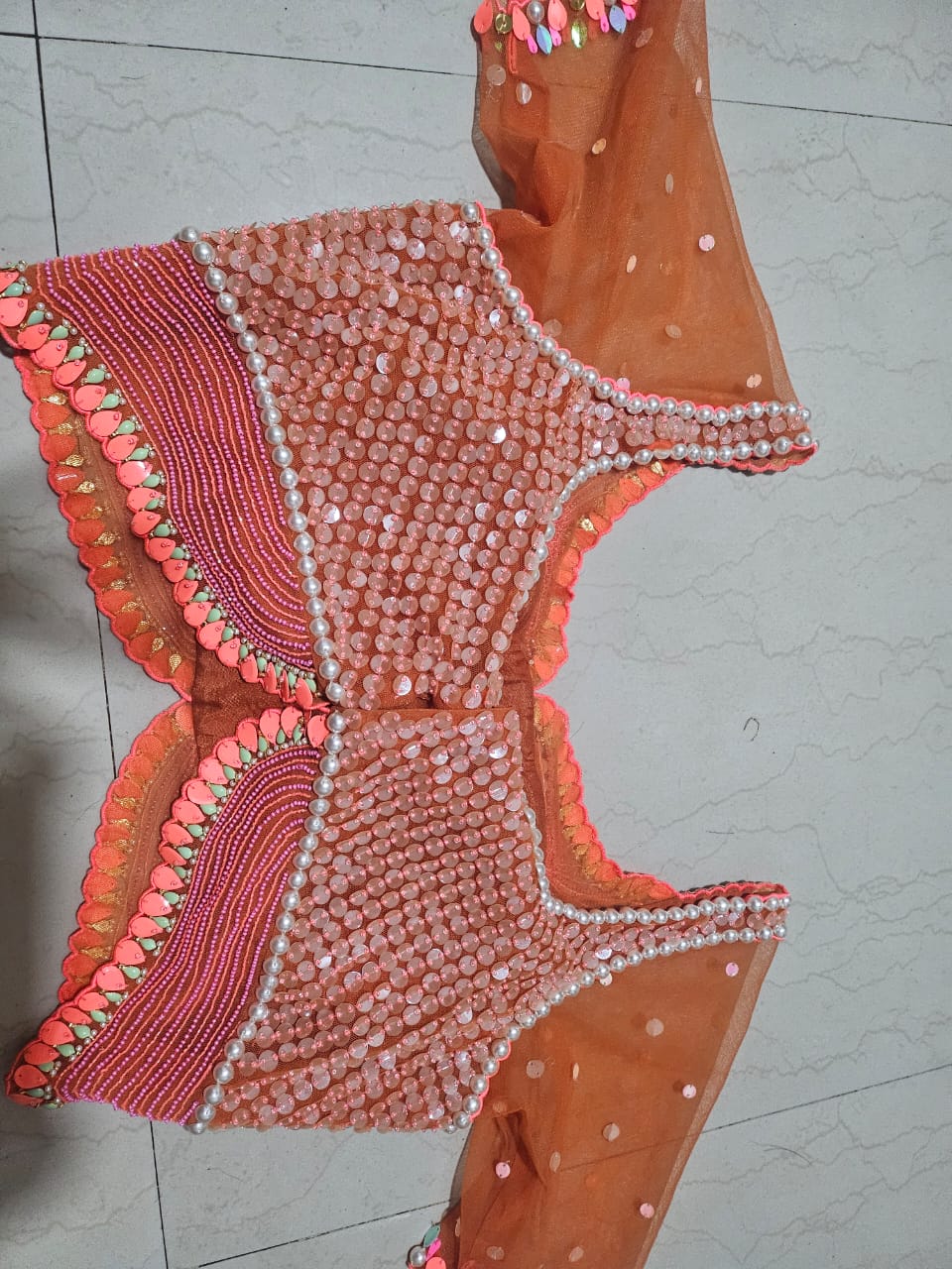 Papa Don't Preach Embellished Orange Lehenga Set