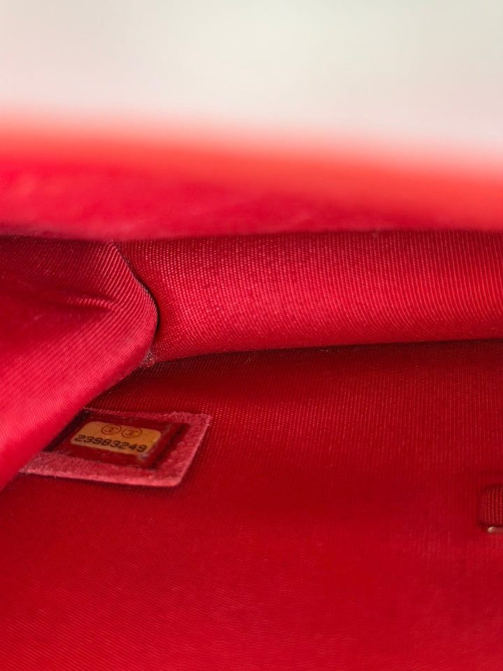 Chanel CC Box Small Red Grained Calfskin Shoulder Bag
