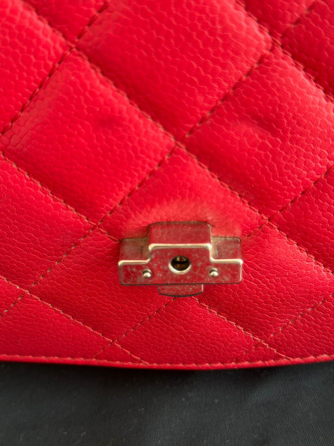 Chanel CC Box Small Red Grained Calfskin Shoulder Bag
