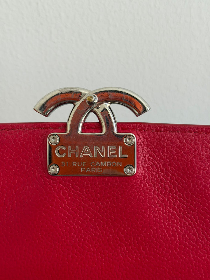 Chanel CC Box Small Red Grained Calfskin Shoulder Bag