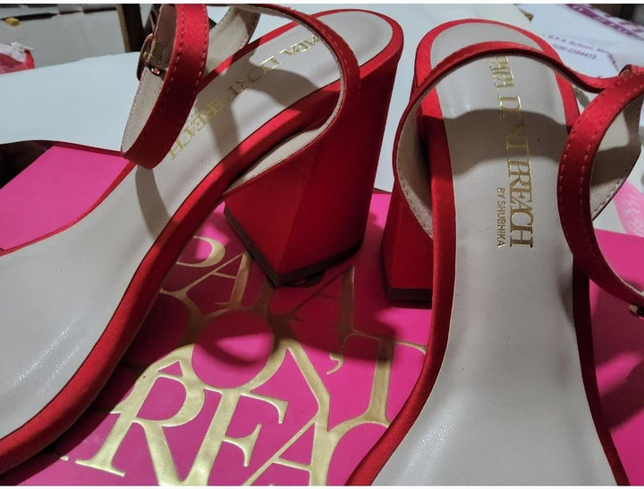 Papa Don't Preach Flaming Katy Embroidered Block Heels Size 40