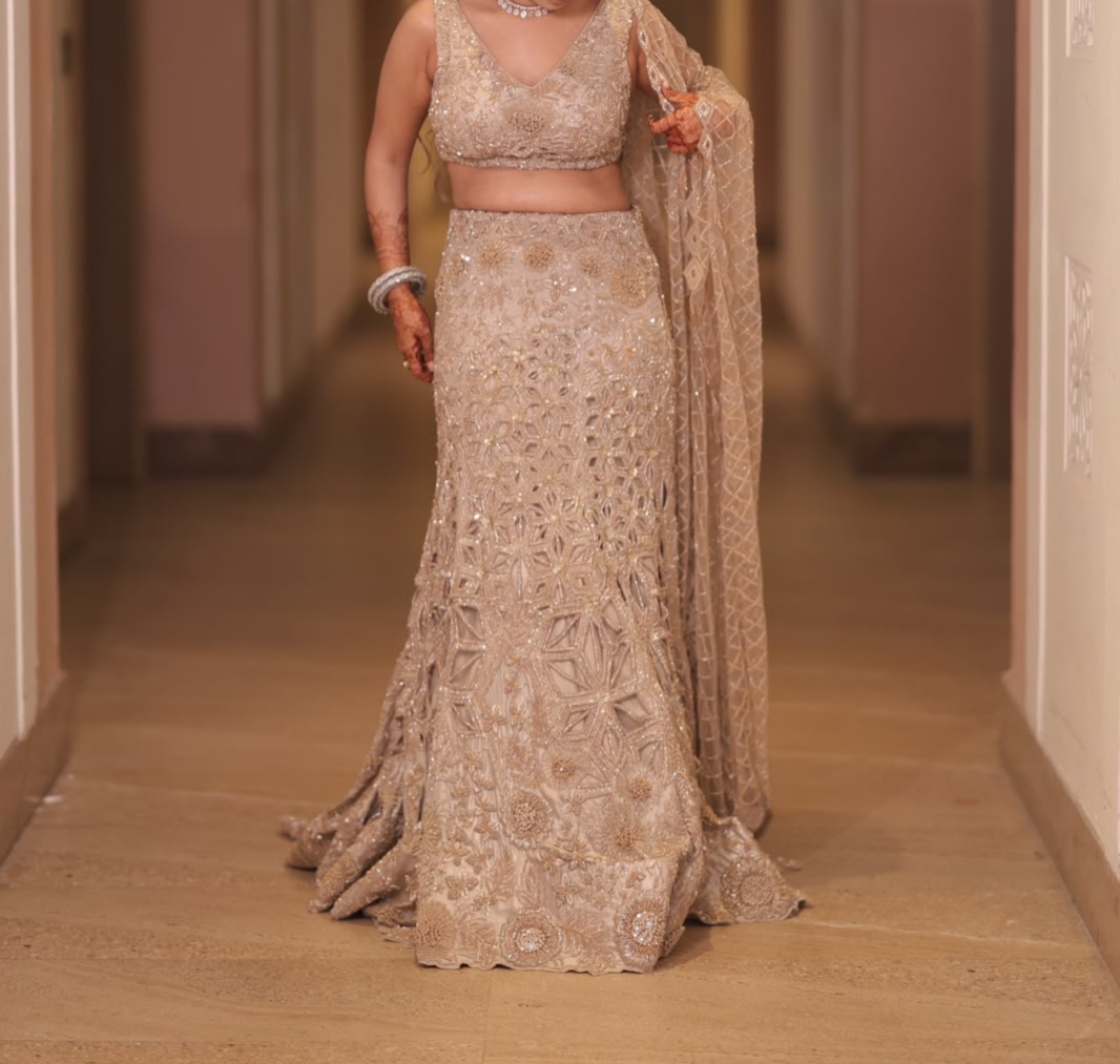 Seema Gujral Sequin Embroidered Bridal Lehenga Set