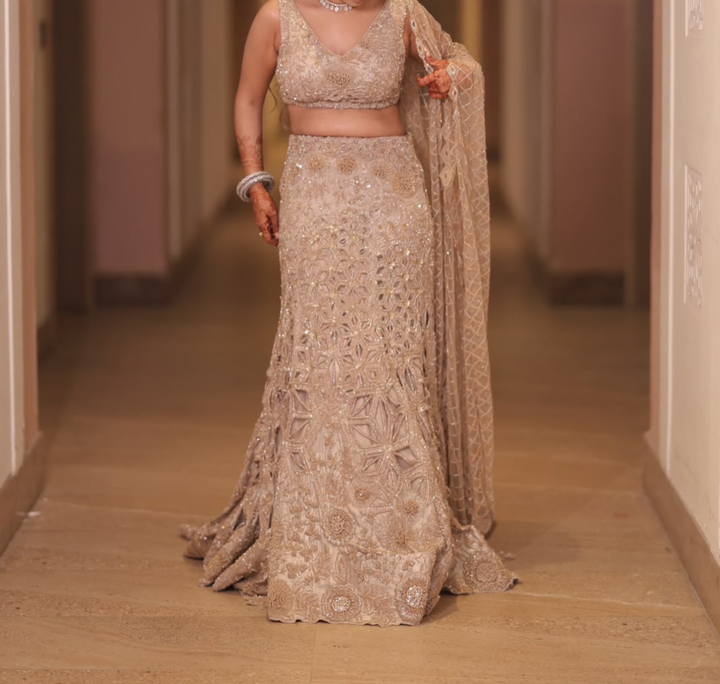 Seema Gujral Sequin Embroidered Bridal Lehenga Set