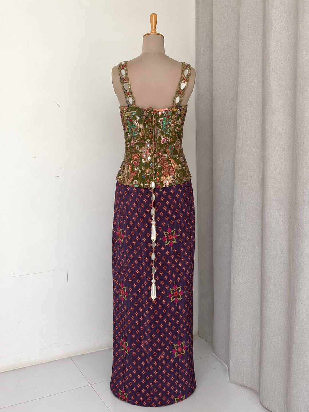 Dhoti Skirt and Corset Cape set