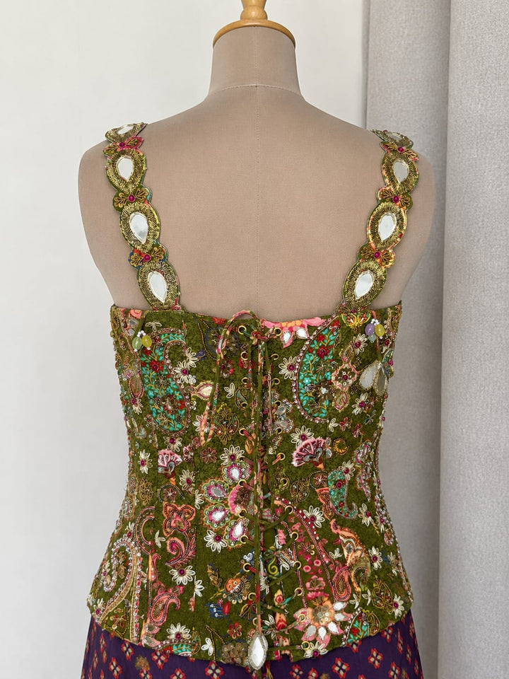 Dhoti Skirt and Corset Cape set