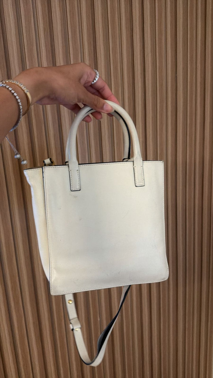 Valentino Off White Leather Small VLogo Walk Tote
