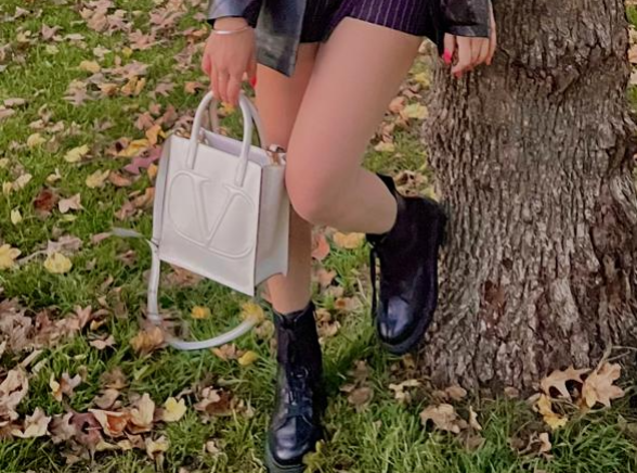 Valentino Off White Leather Small VLogo Walk Tote
