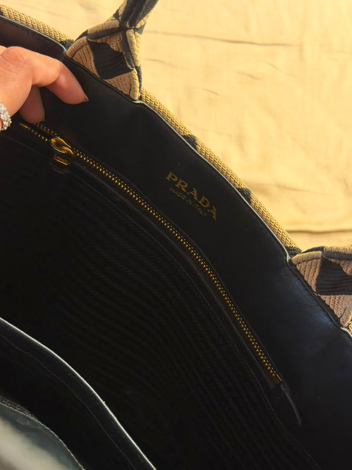 Prada Symbole embroidered tote bag