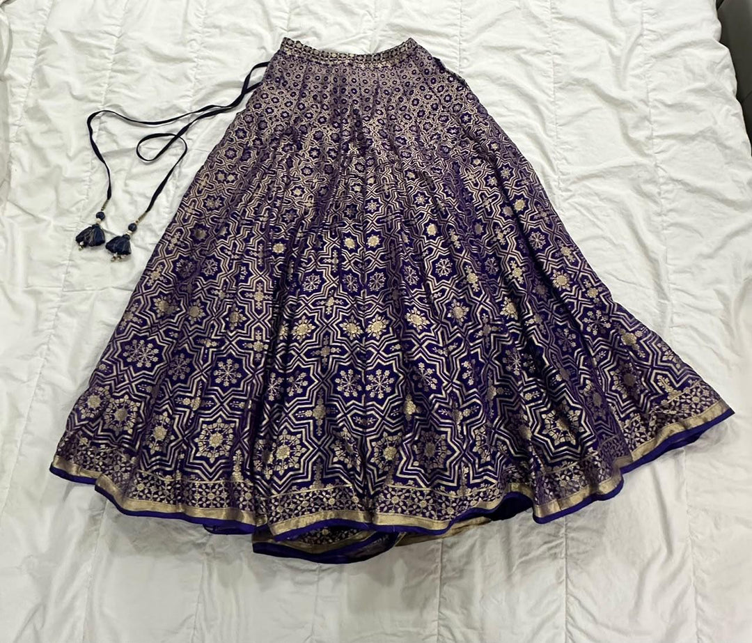 Anita Dongre Purple Embroidered Lehenga Set