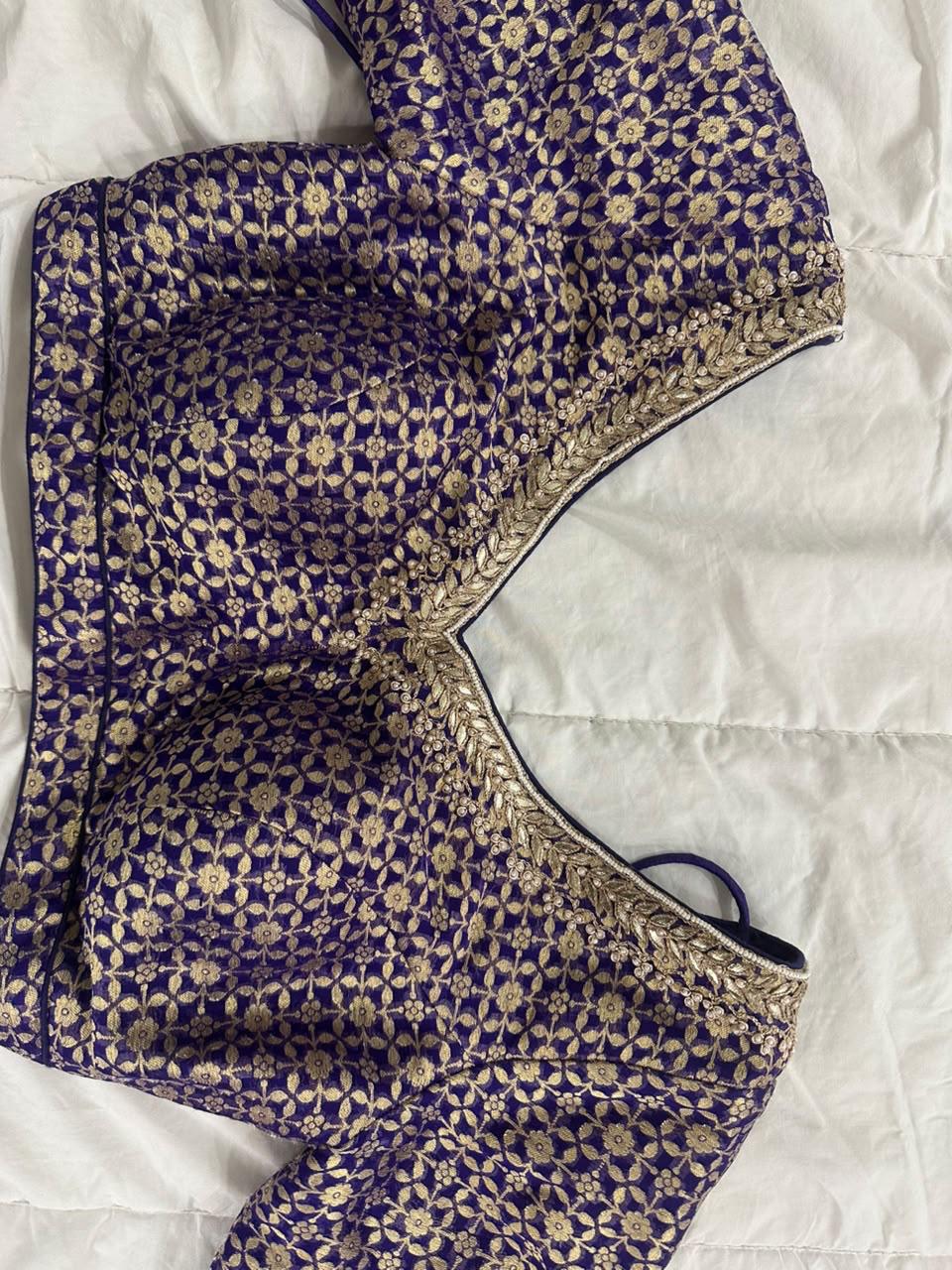 Anita Dongre Purple Embroidered Lehenga Set