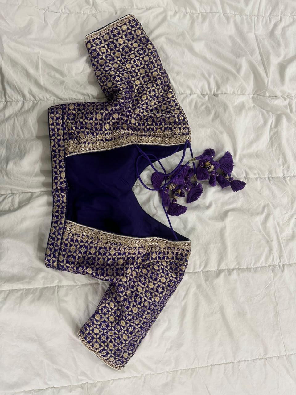 Anita Dongre Purple Embroidered Lehenga Set