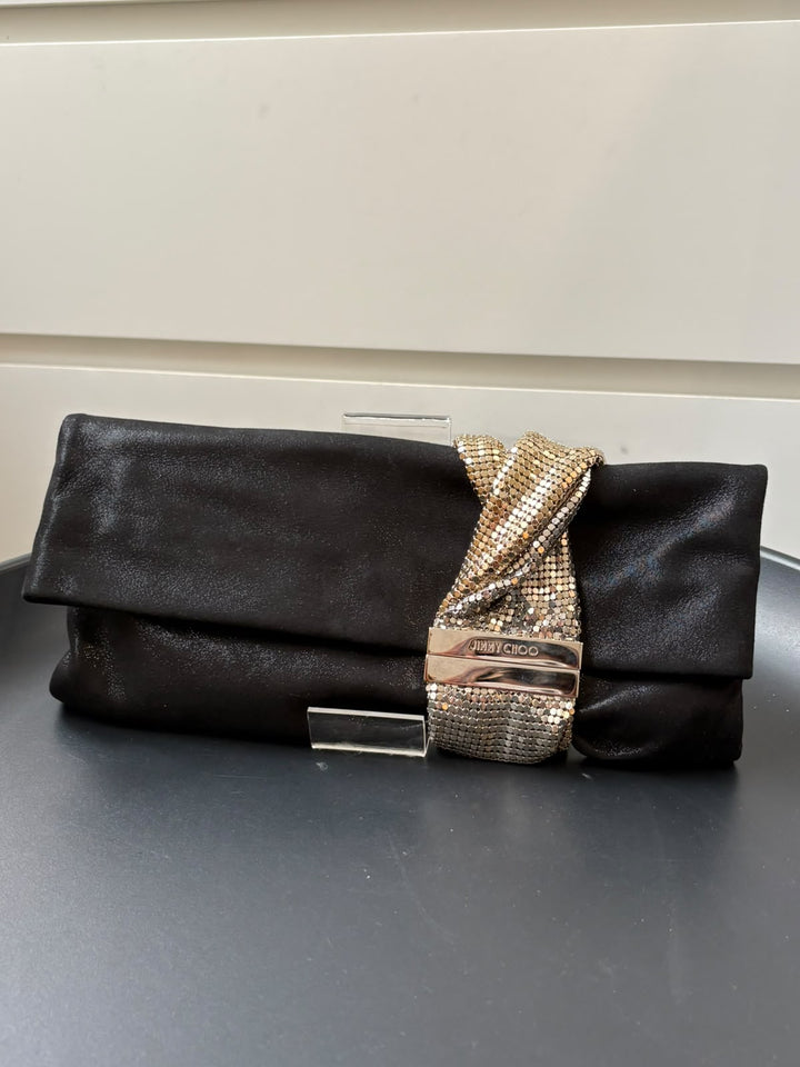 Jimmy Choo Chandra Black Embellished Clutch