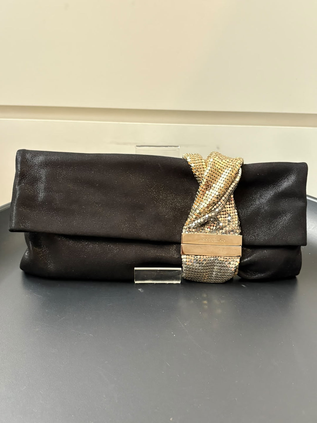 Jimmy Choo Chandra Black Embellished Clutch