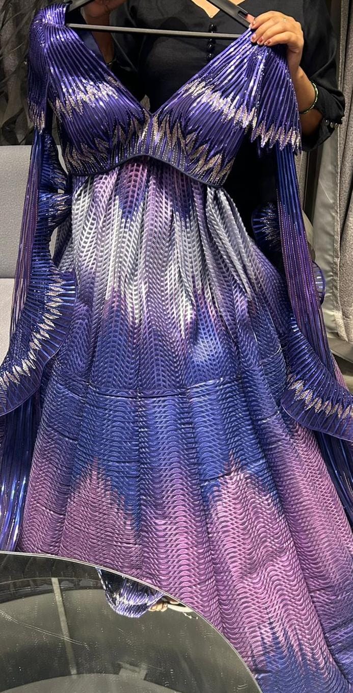 Amit Aggarwal Metallic Ombre Lehenga Set