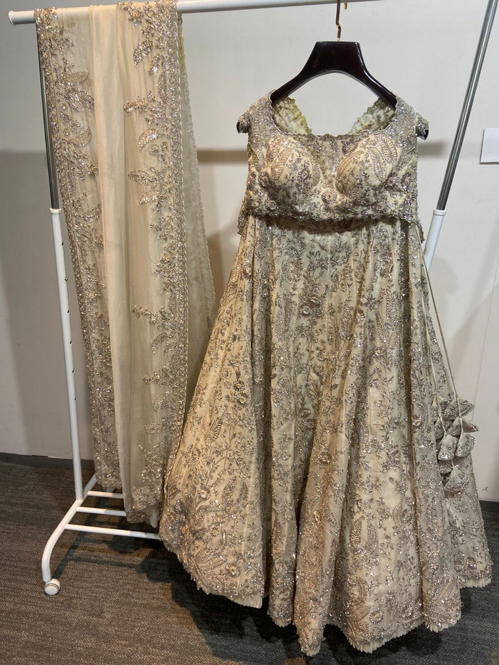 Anushree Reddy Ivory Embellished  Lehenga