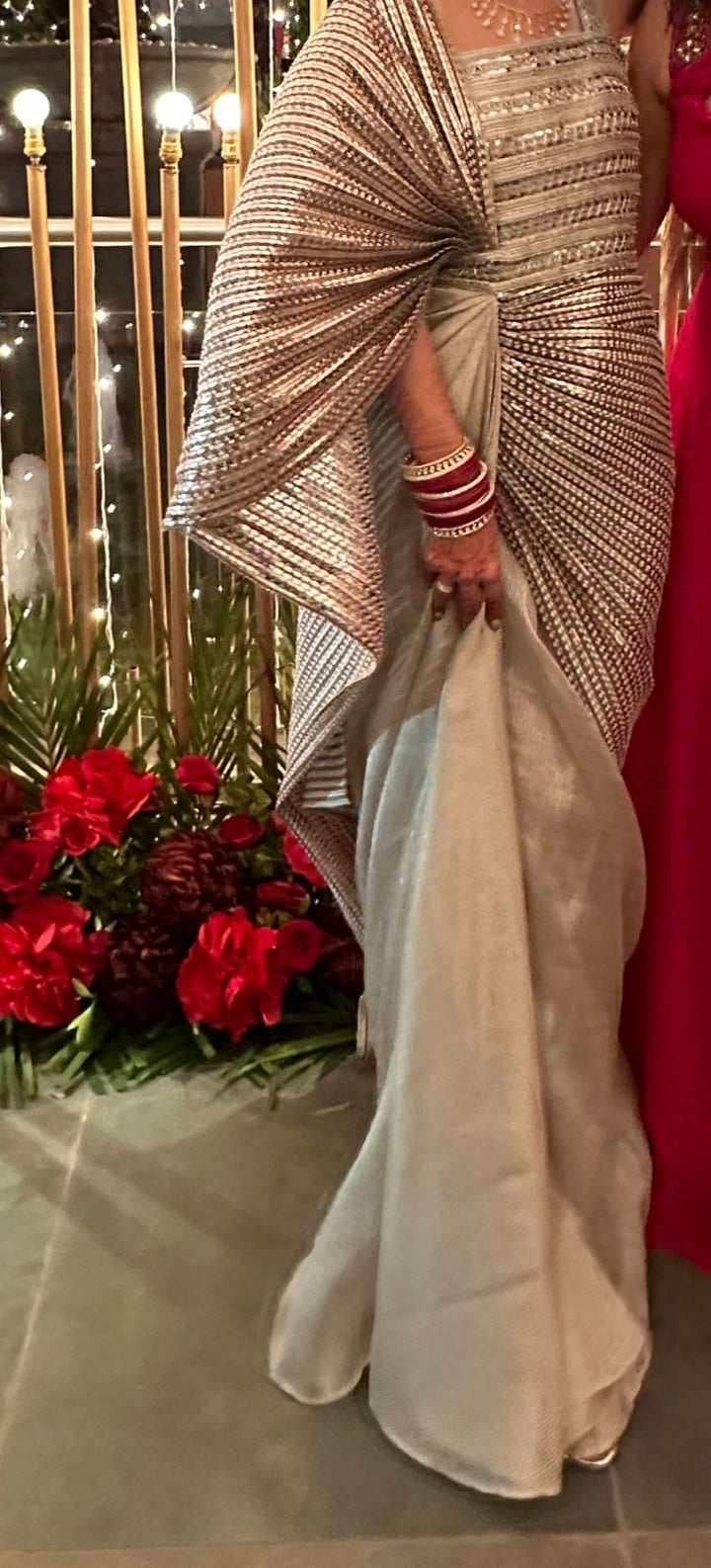 Amit Aggarwal Metallic Hand-Woven Saree