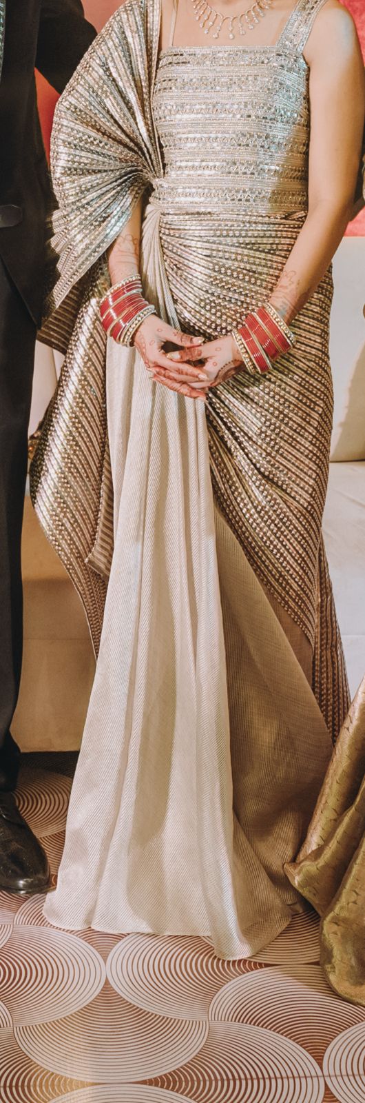 Amit Aggarwal Metallic Hand-Woven Saree