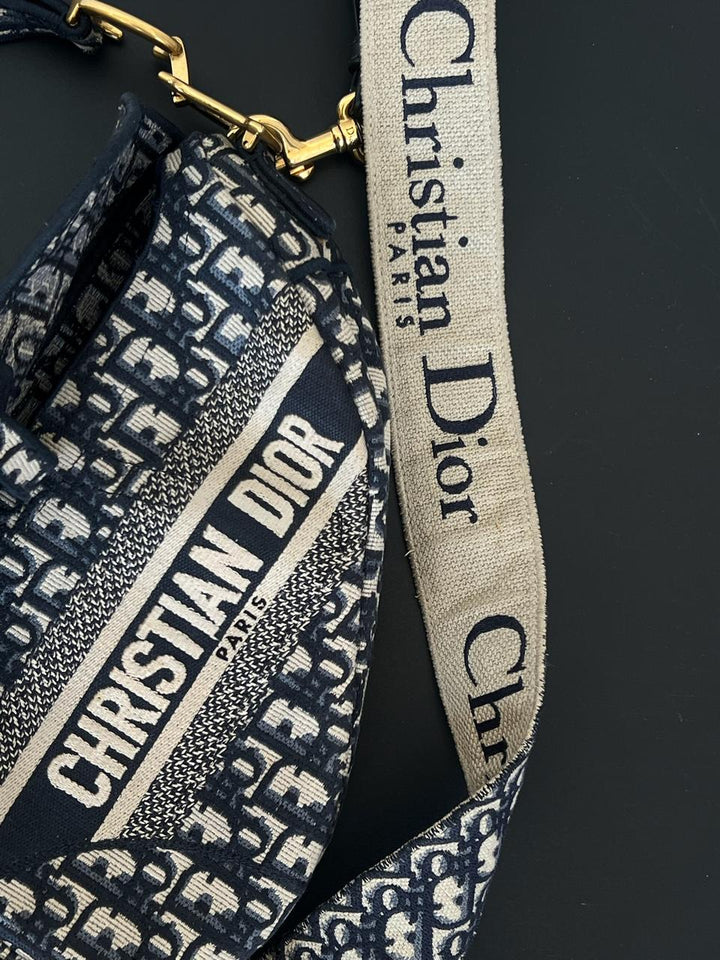 Dior Saddle Bag – Blue Dior Oblique Embroidery
