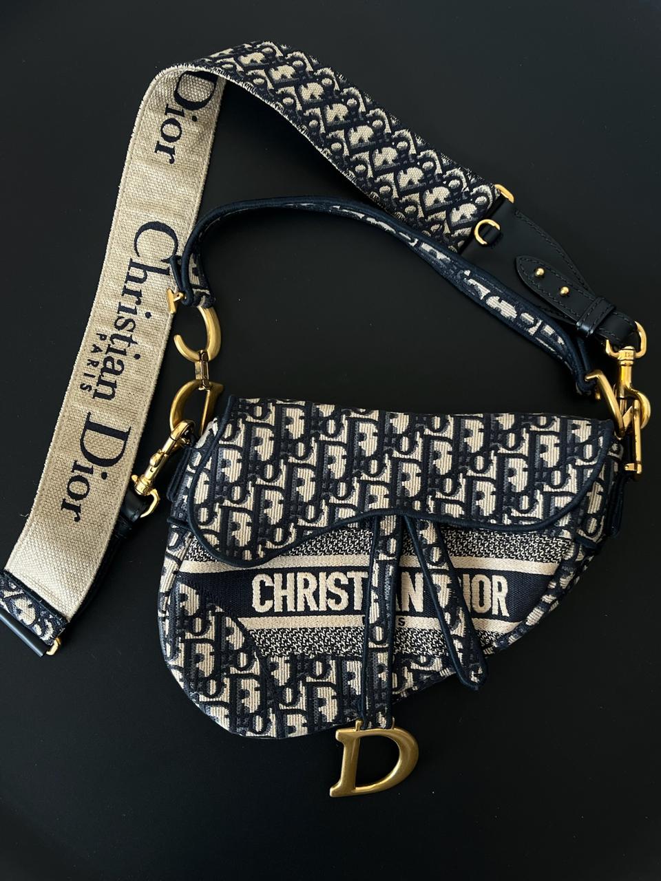 Dior Saddle Bag – Blue Dior Oblique Embroidery