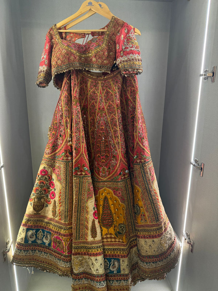 Marwar Couture Red & Multicolour Bridal Lehenga Set