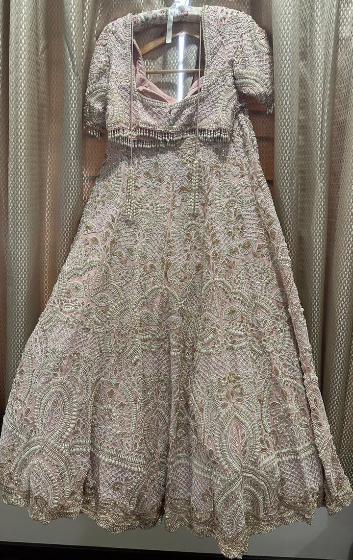 Seema Gujral Blush Pink Embroidered Lehenga Set