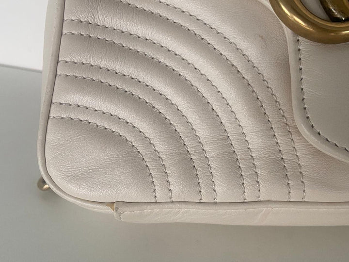 Gucci Leather GG Marmont Top Handle Bag