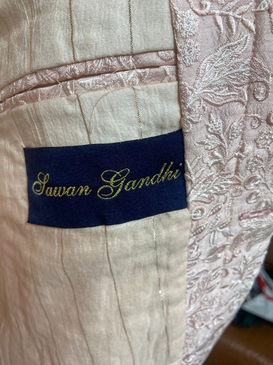 Sawan Gandhi Blush Embroidered Bundi Set