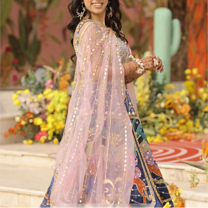 Papa Don’t Preach Embellished Multicolour Skirt Set