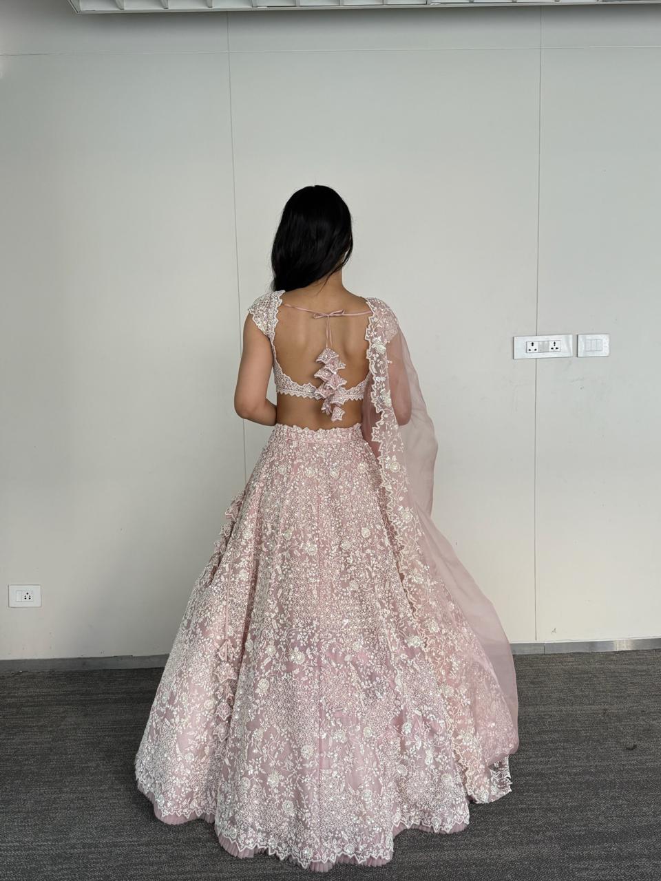 Anushree Reddy Leh Sierra Blush Pink Lehenga Set