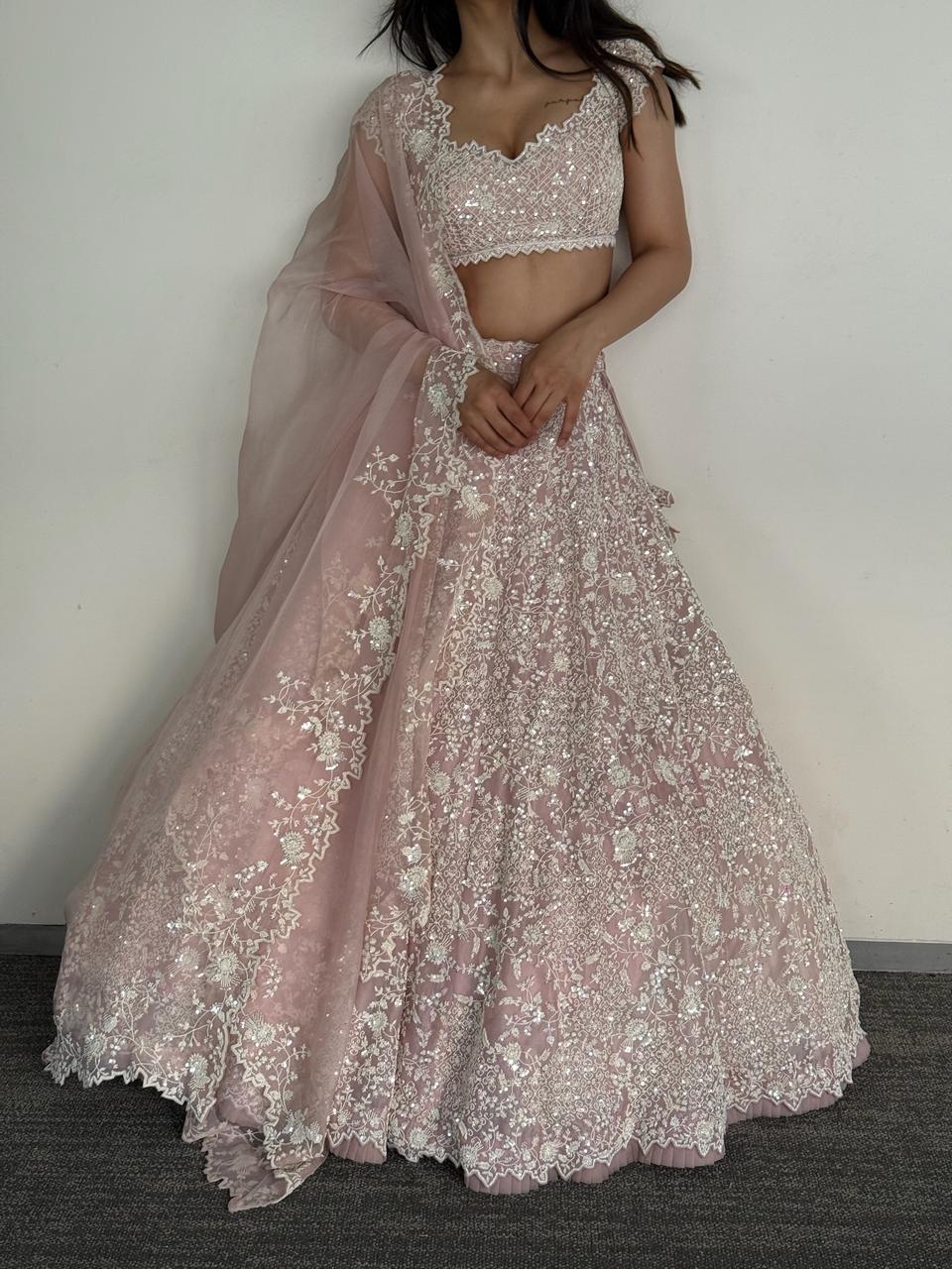 Anushree Reddy Leh Sierra Blush Pink Lehenga Set