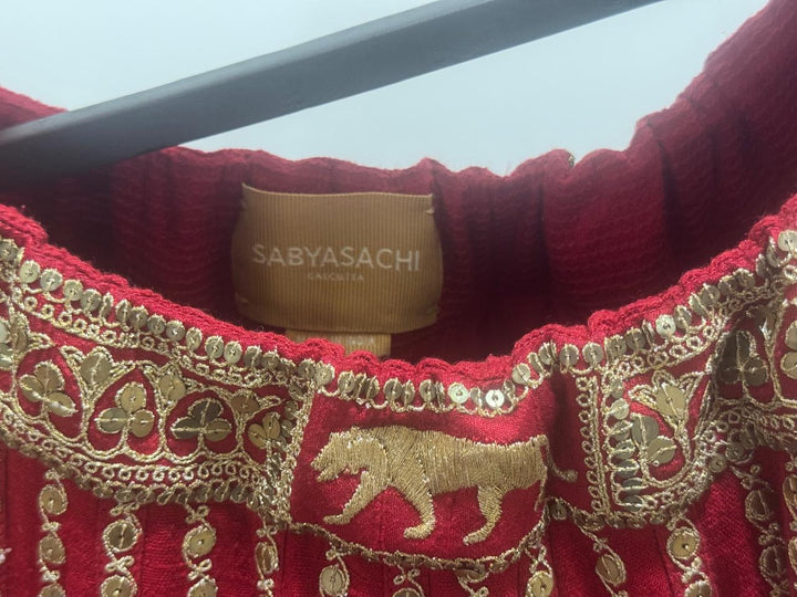 Sabyasachi Red Bridal Meera Lehenga Set