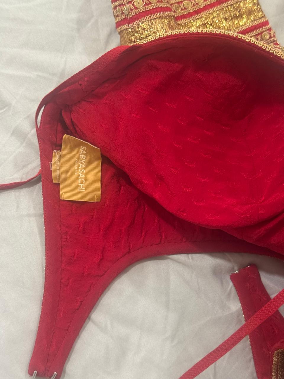 Sabyasachi Red Bridal Meera Lehenga Set