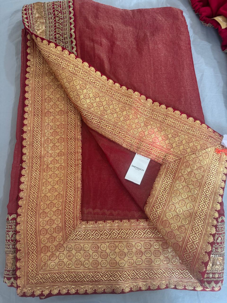 Sabyasachi Red Bridal Meera Lehenga Set
