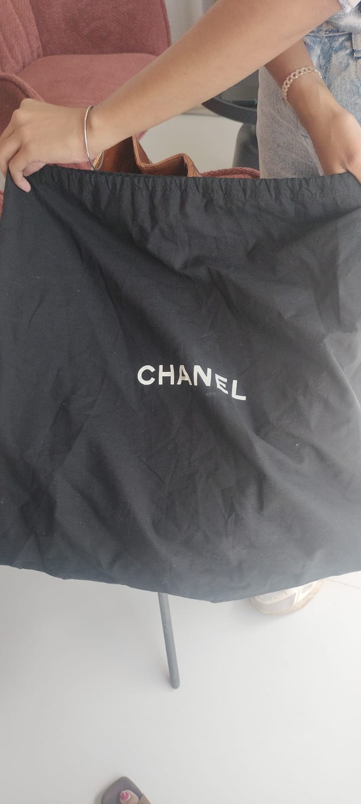 Chanel Metallic Patent Quilted Grand Shopping Tote