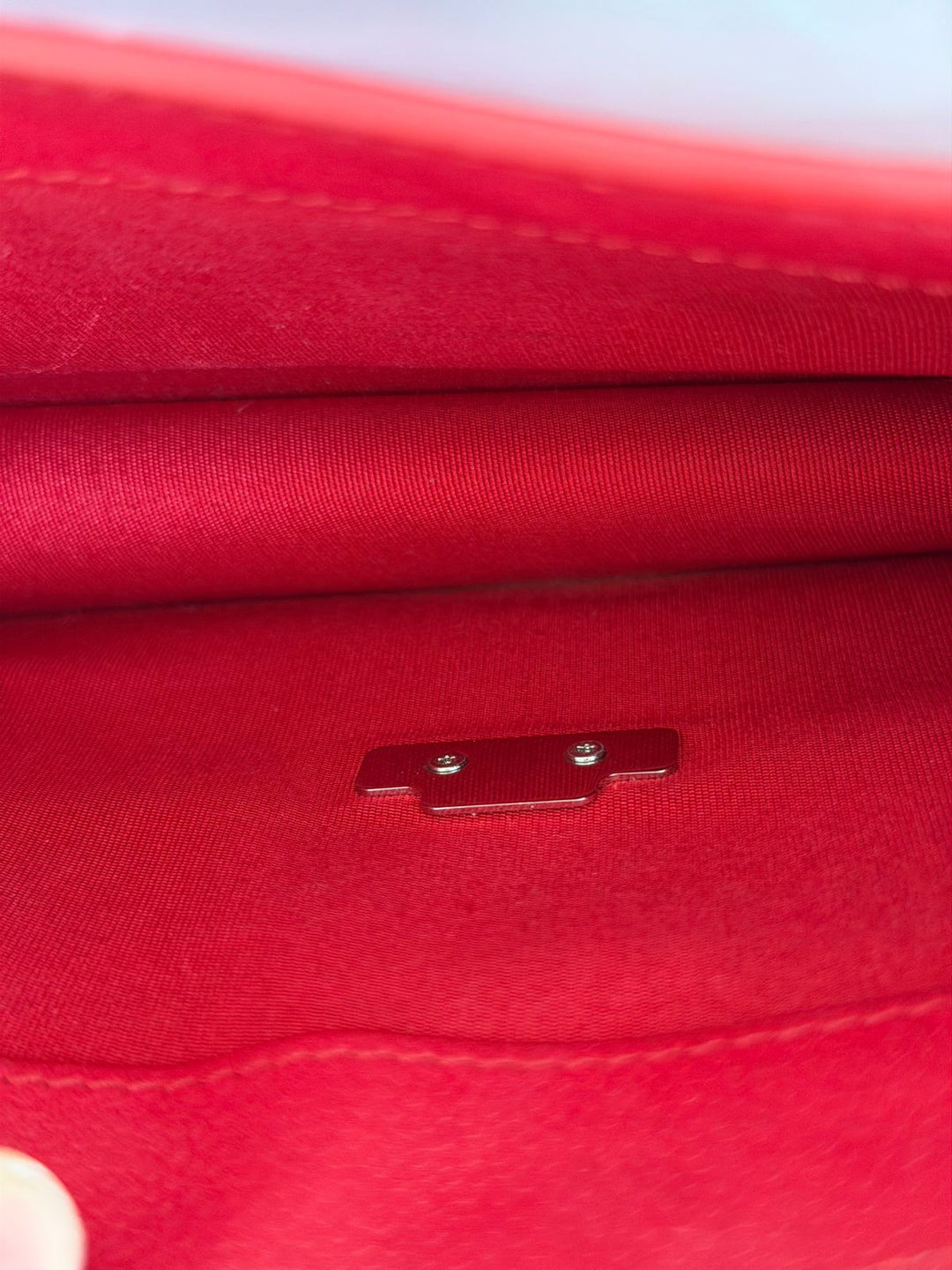 Chanel CC Box Small Red Grained Calfskin Shoulder Bag