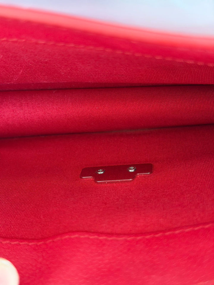 Chanel CC Box Small Red Grained Calfskin Shoulder Bag