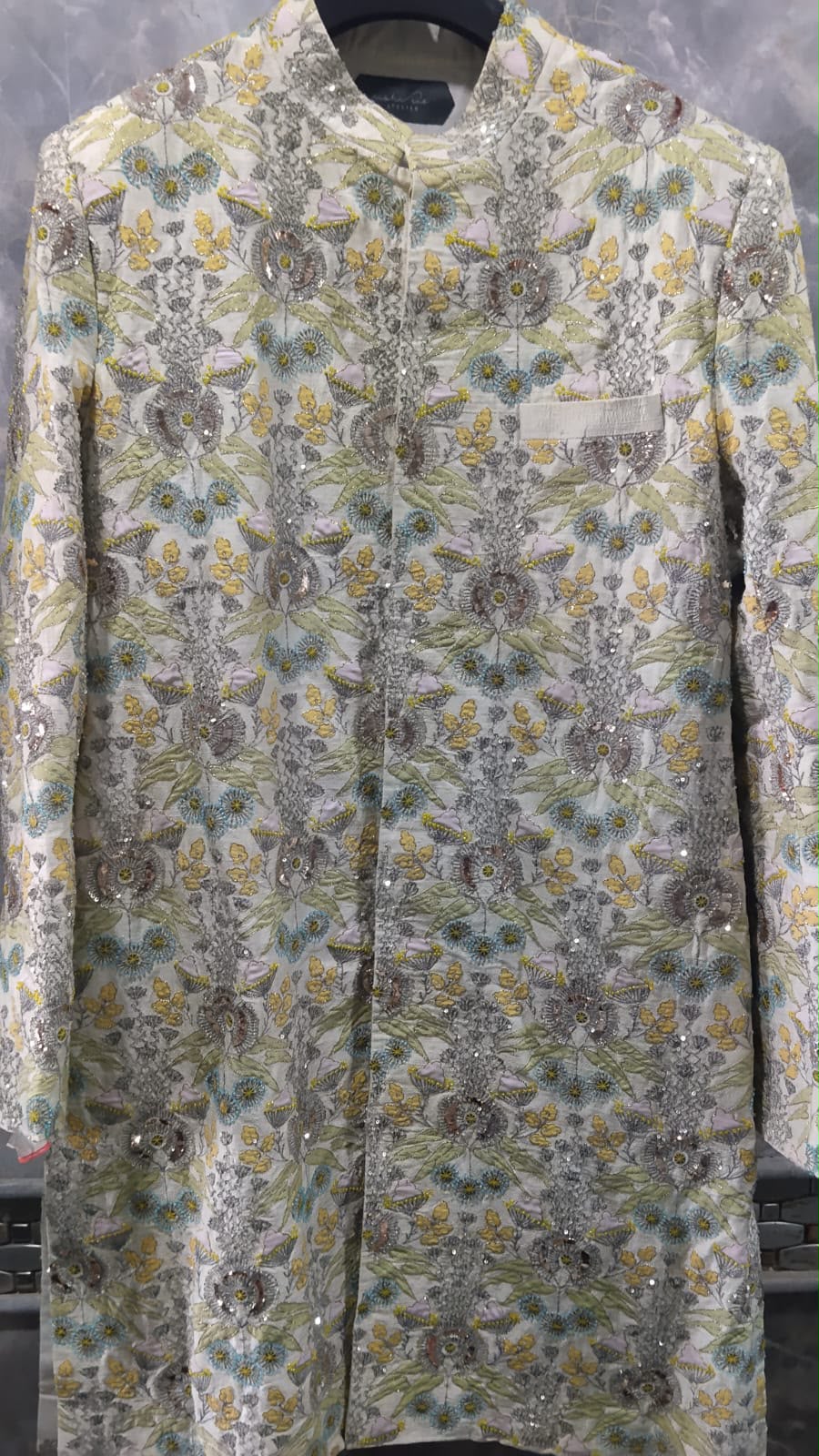 Aisha Rao Floral Embroidered Sherwani Set