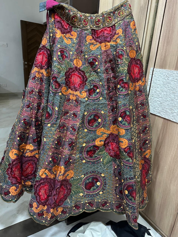 Gazal Gupta Multicoloured Embroidered Lehenga Set