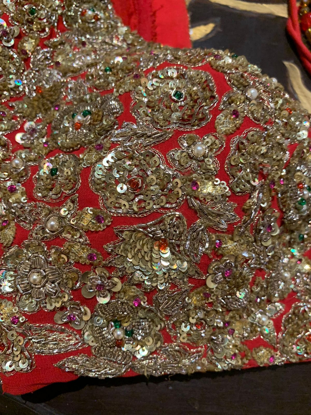 Rimple & Harpreet Red & Gold Embroidered Lehenga Set