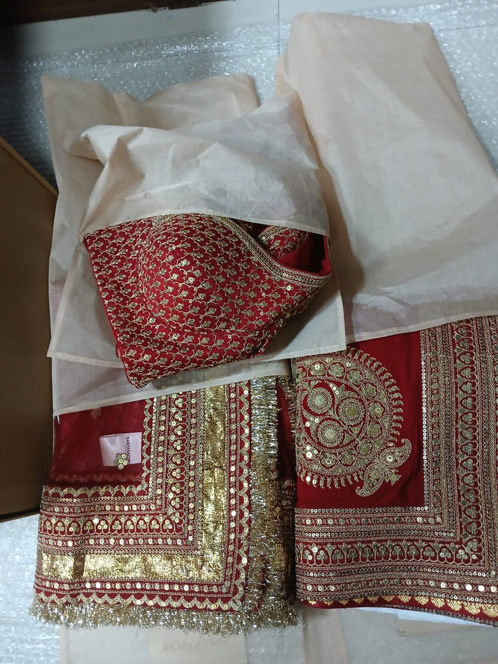 Sabyasachi Classic Red Bridal Lehenga Set