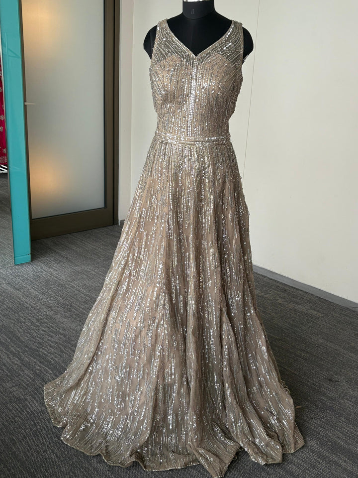 SEEMA GUJRAL LIGHT GOLDEN GOWN