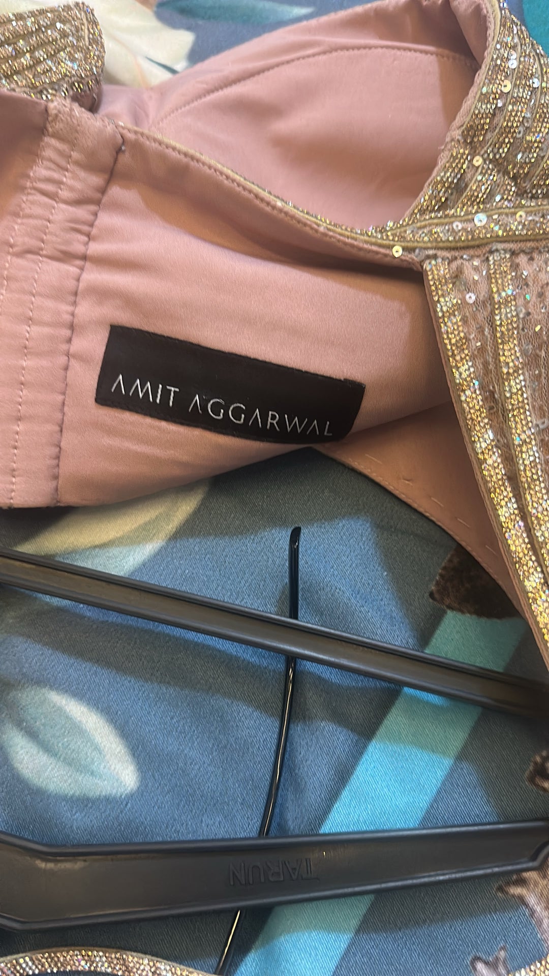 Amit Aggarwal Crystalvein Top And Skirt With Drape