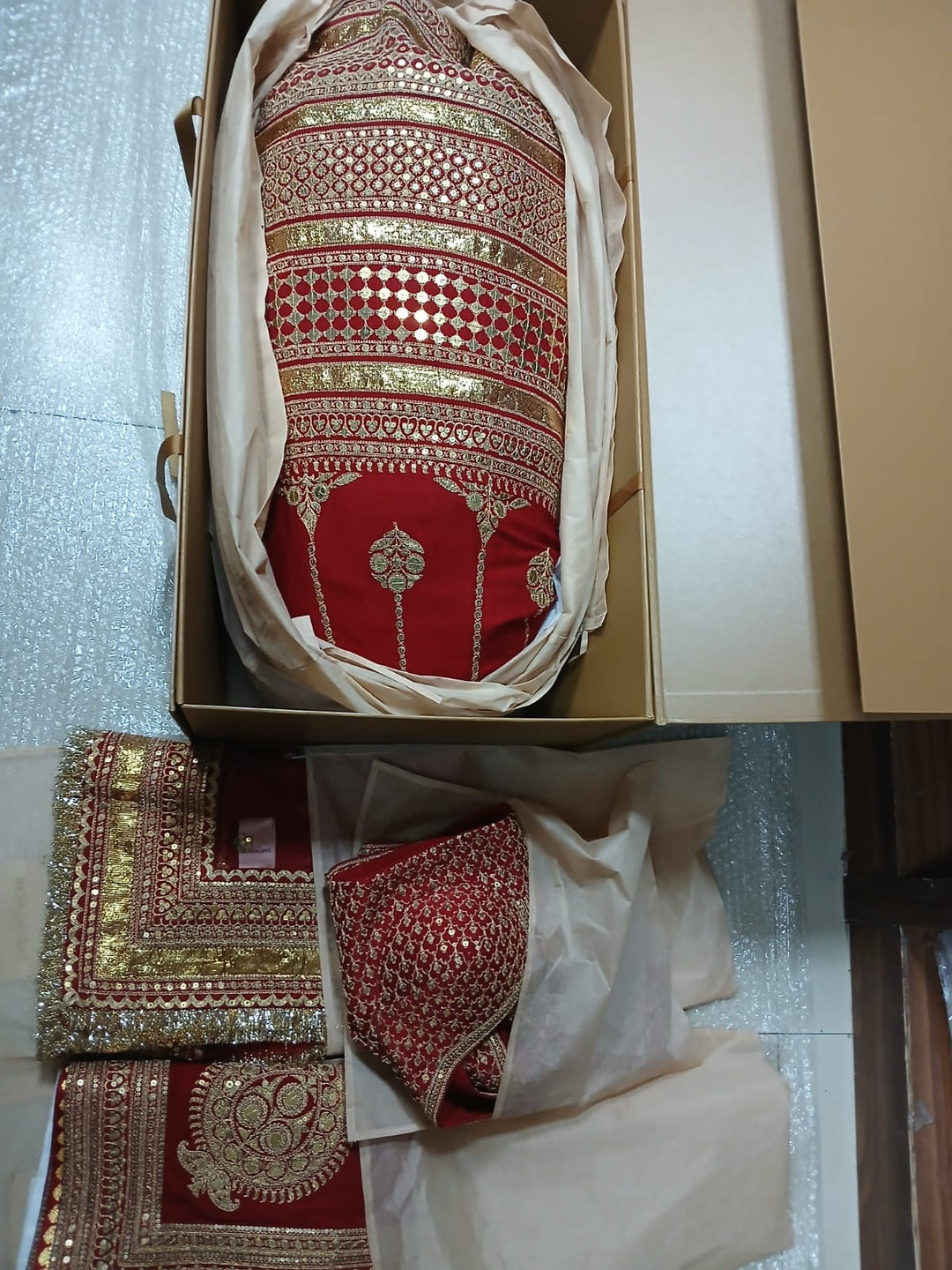 Sabyasachi Classic Red Bridal Lehenga Set