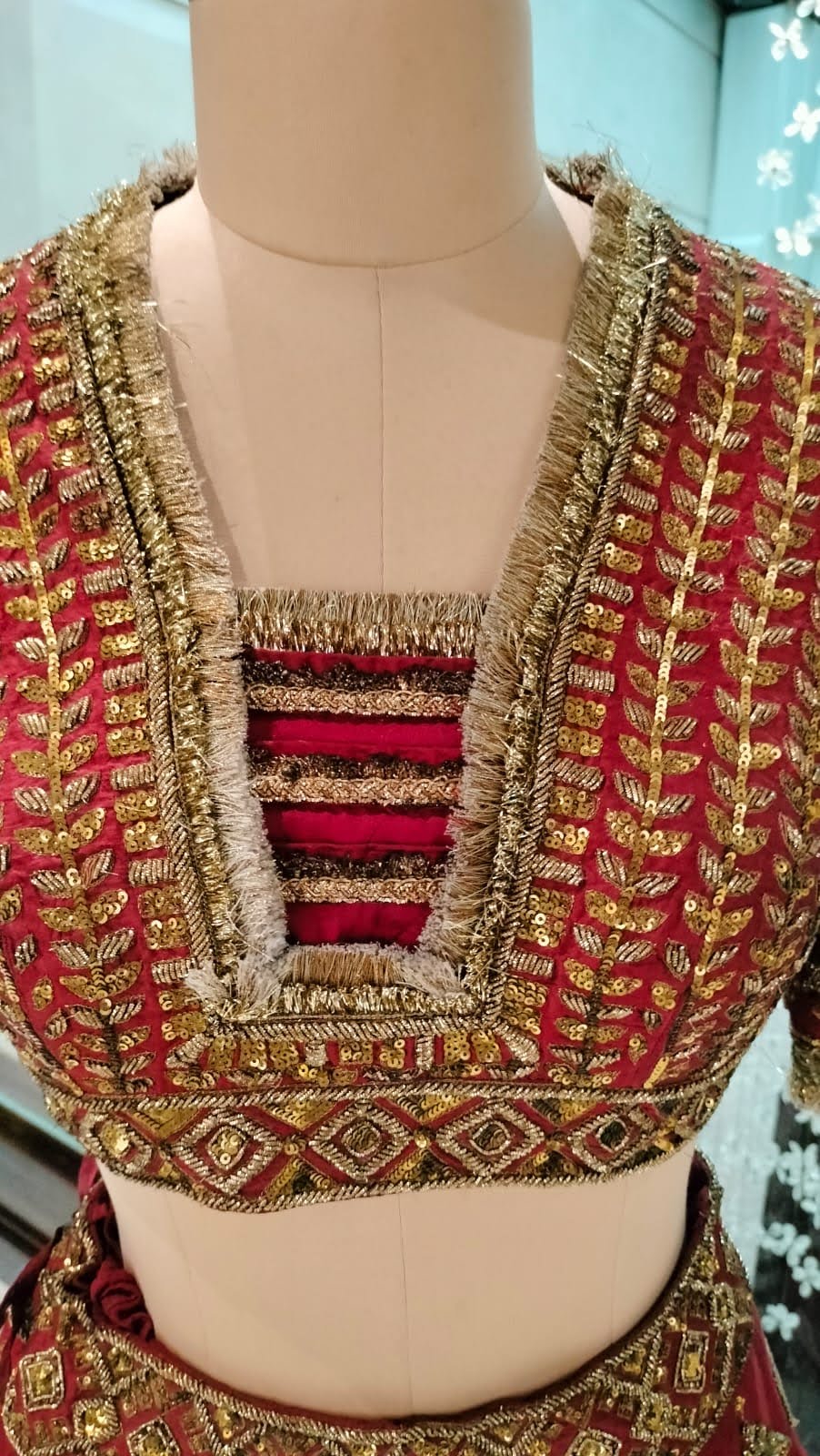 Manish Malhotra Red Embroidered Lehenga Set