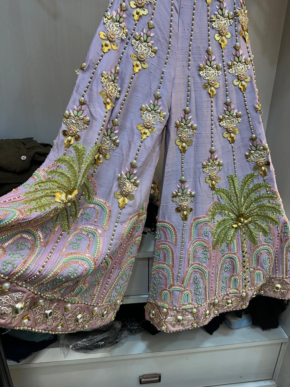 Papa Don’t Preach Lavender Embroidered Sharara Set