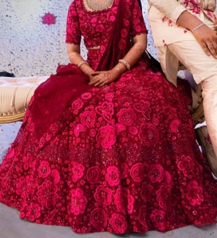 Mishru Floral Embroidered Lehenga Set