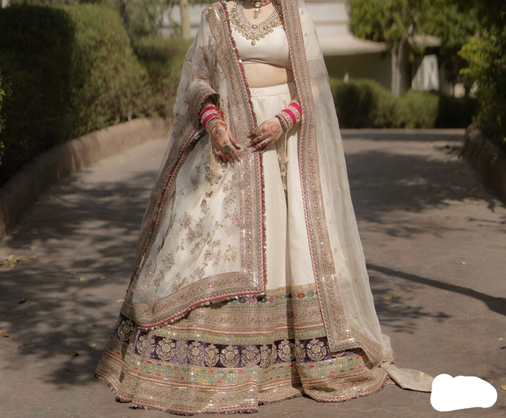 Sabyasachi Ivory Embellished Lehenga Set