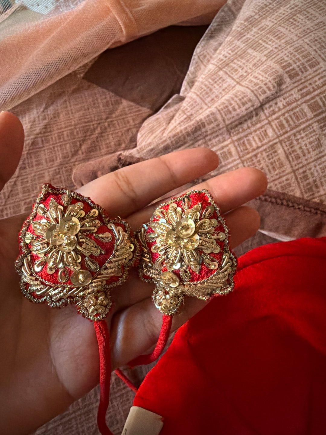 Seema Gujral Red Embroidered Bridal Lehenga Set