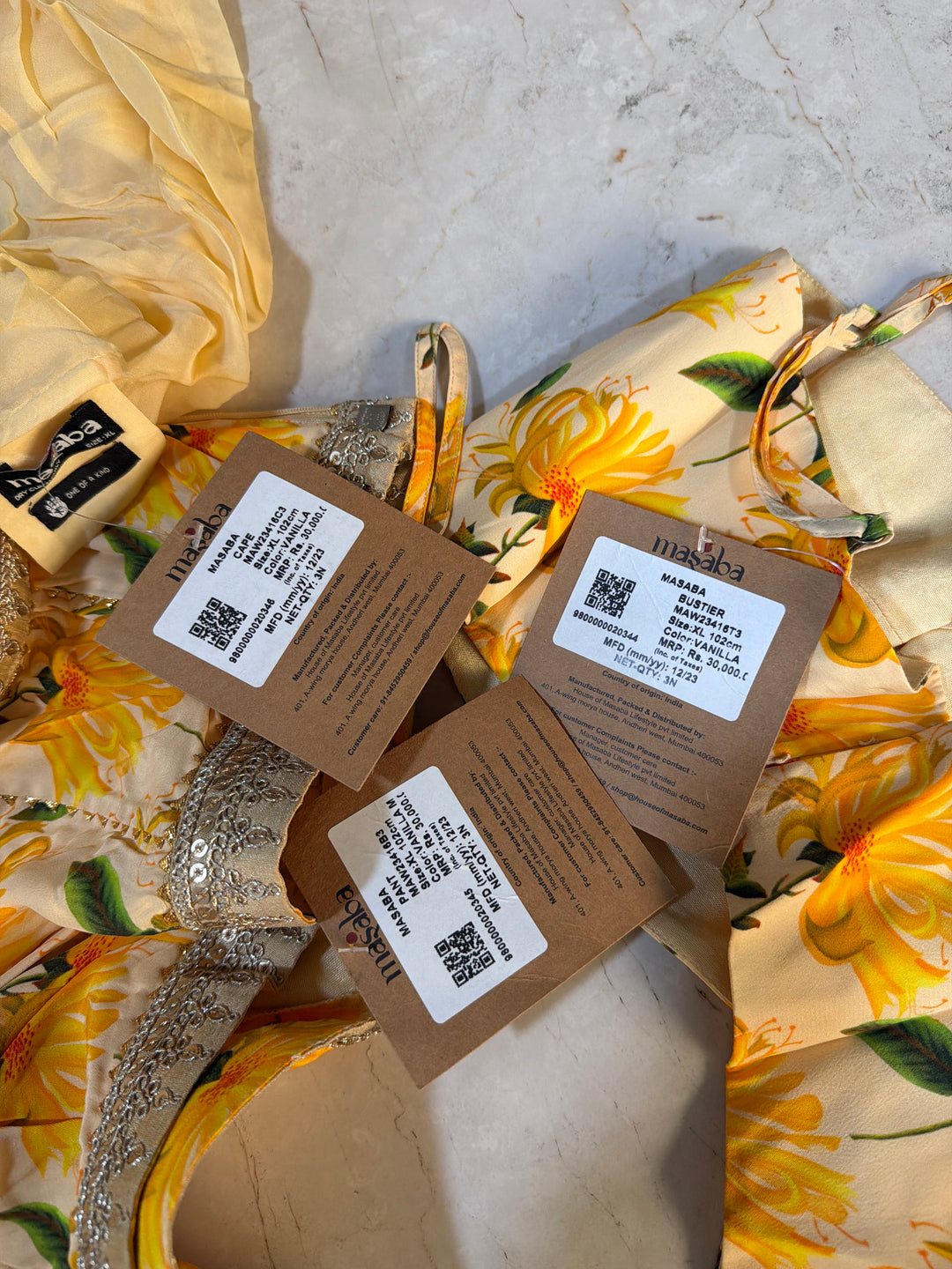 Masaba Vanilla Mist Cape Set