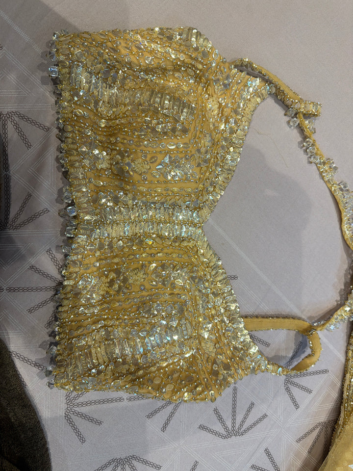 Seema Gujral Champagne Gold Embellished Lehenga Set
